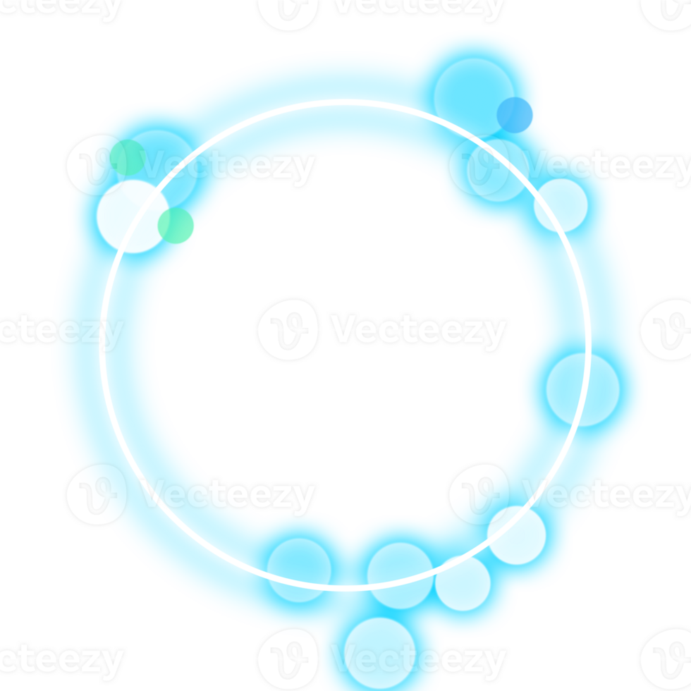 Bright Blue Light Orbs Encircling a Glowing Design png