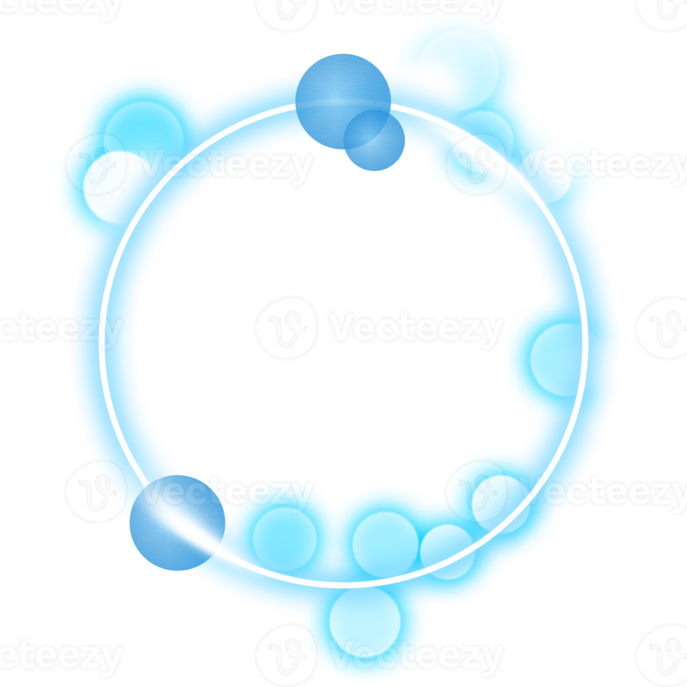 Blue Orb Circle Overlay with Soft Radiant Glow png