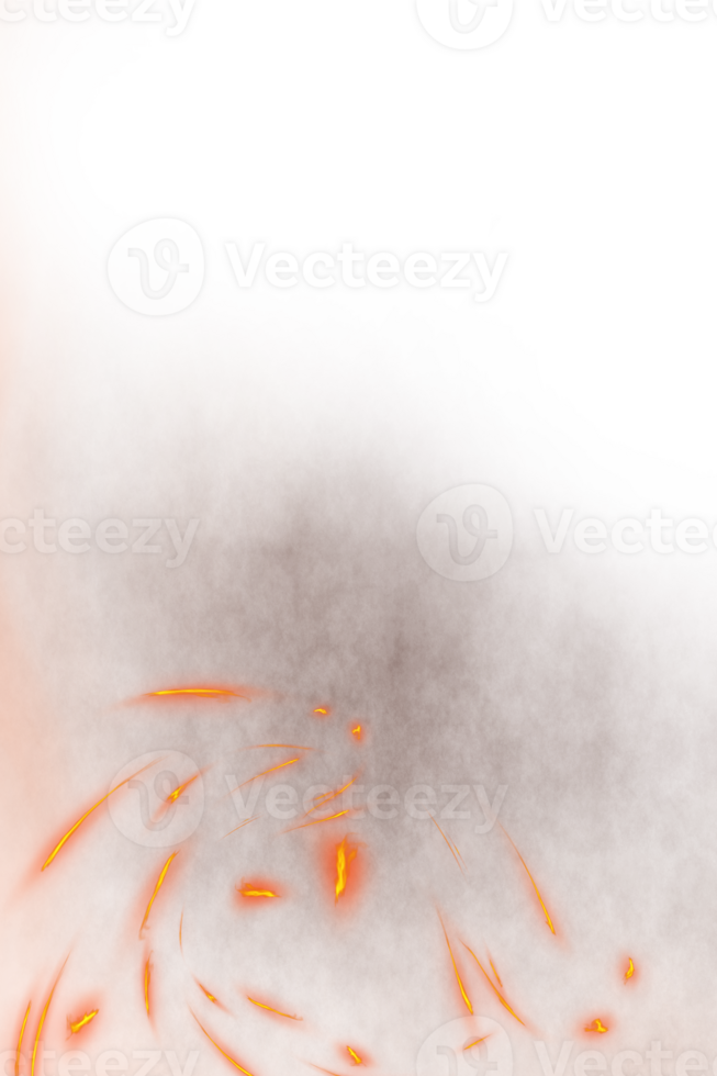 Vivid Fire with Light Smoke and Welding Spark Elements png