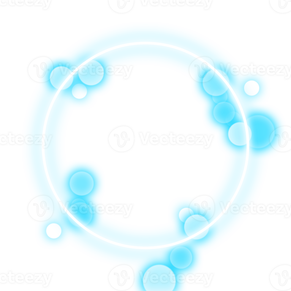 Dynamic Blue Light Orbs with a Glowing Circular Effect png