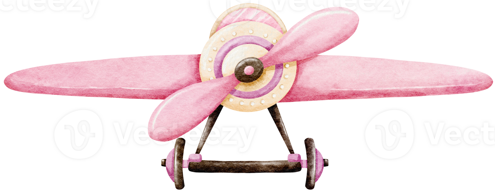Watercolor Pink Airplane for Invitation Card and Nursery decoration png