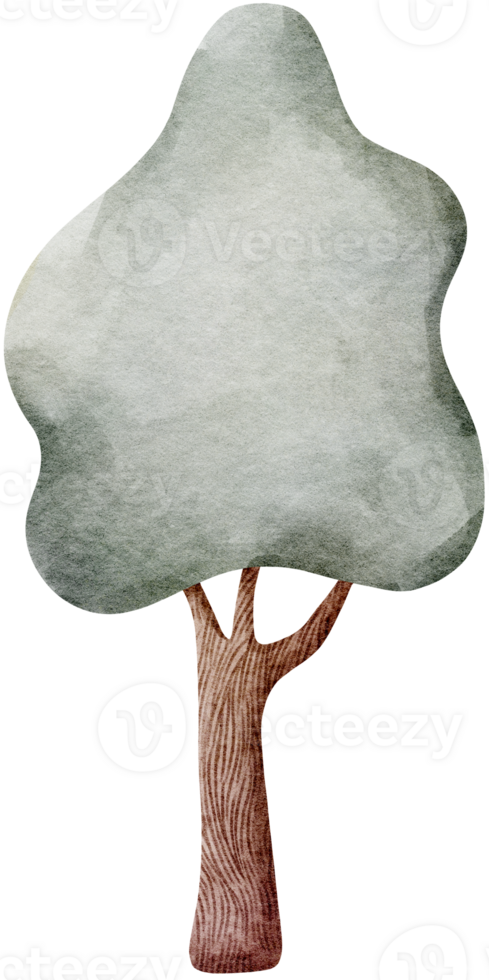 Watercolor with Tree Green Color png