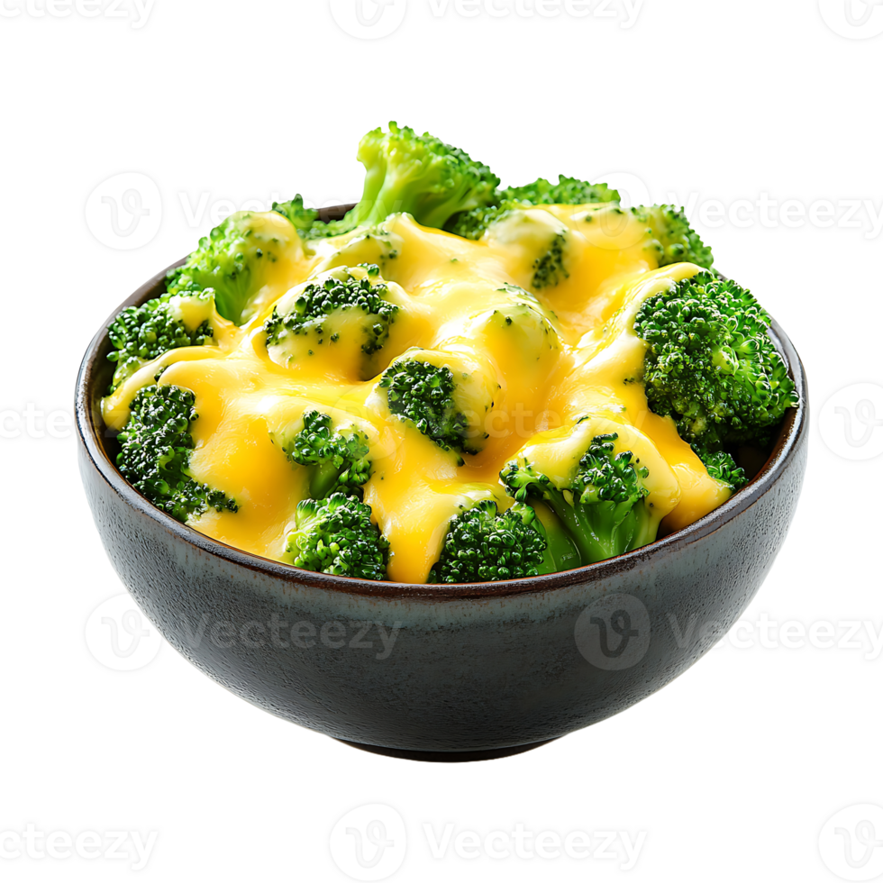 A bowl of broccoli and cheese png