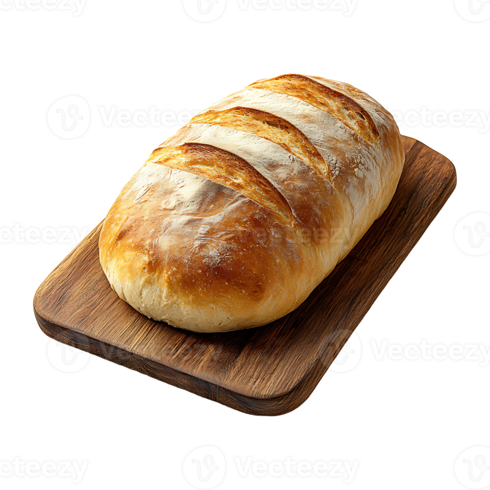 A loaf of bread on a wooden board png