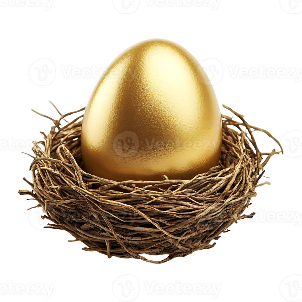 Golden egg in nest png