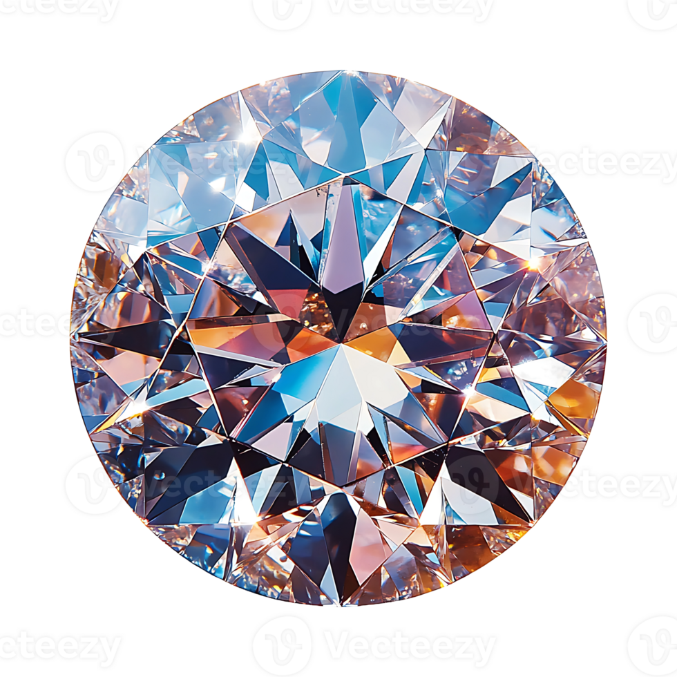 A round diamond with a bright blue center png