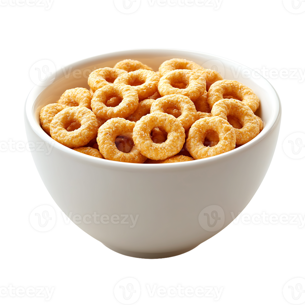A bowl of cereal with rings in it png