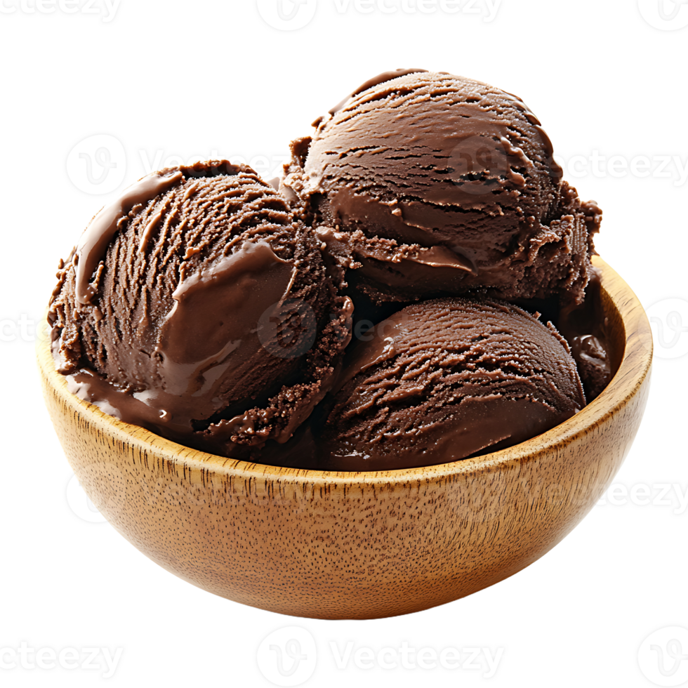 A bowl of chocolate ice cream png