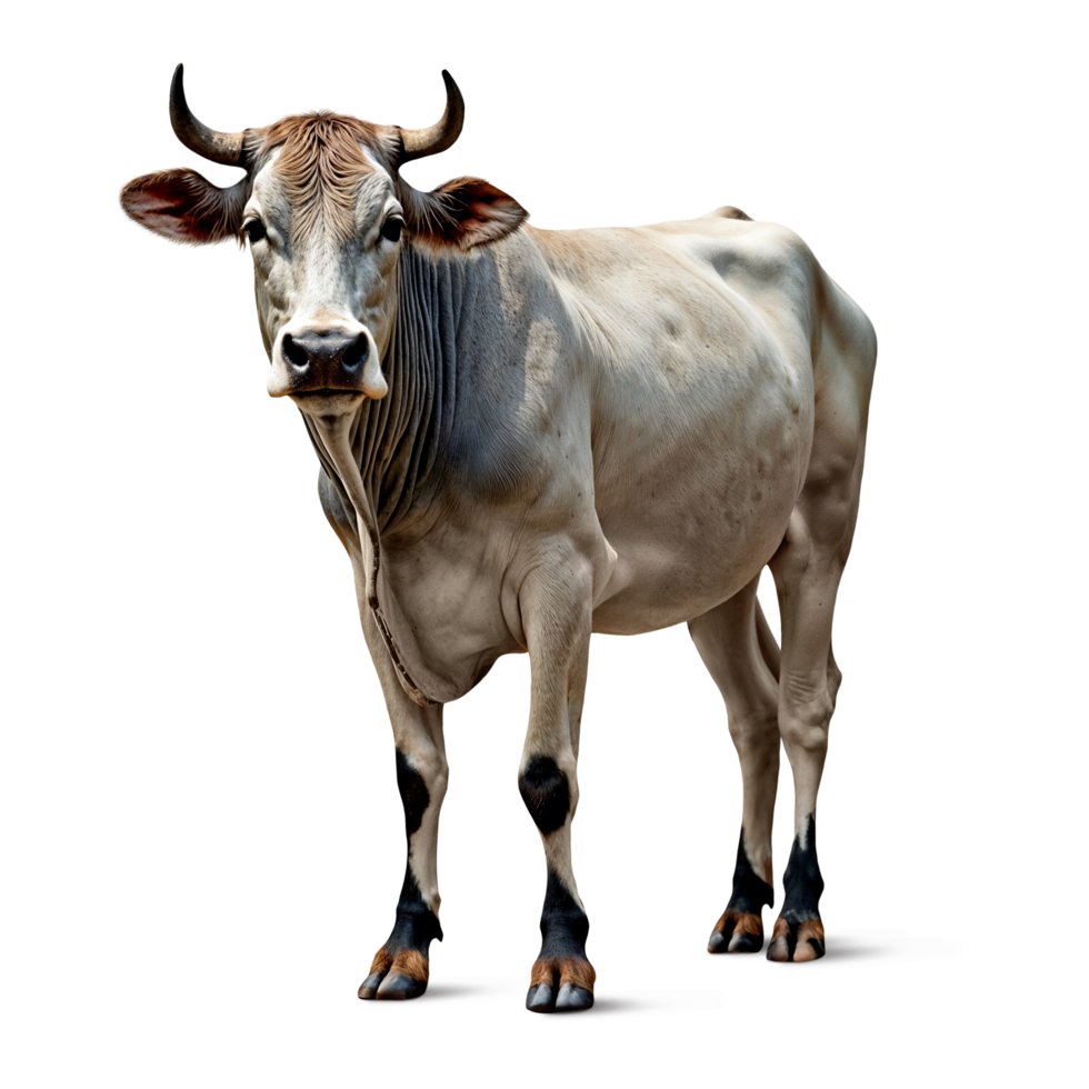 White Qurbani Cow For Eid on transparent Background. White sacrifice Cow on transparent Background png