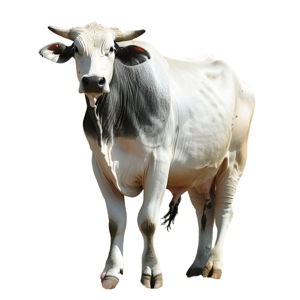 White Qurbani Cow For Eid on transparent Background. White Cow on transparent Background png