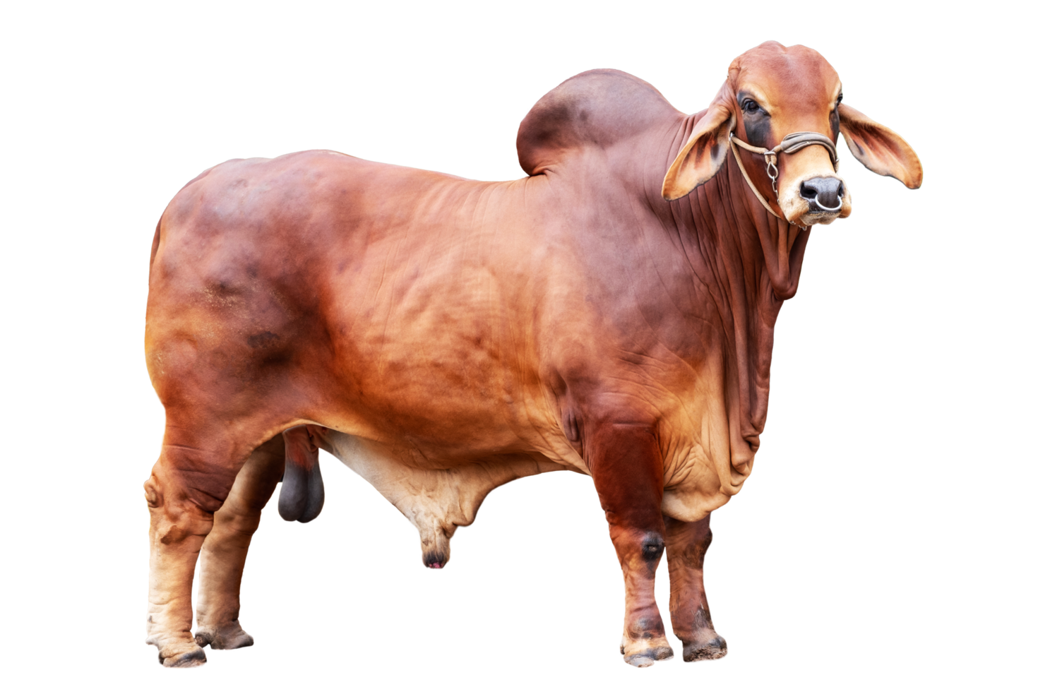Red Qurbani Cow For Eid Al Adha on transparent Background. Red Cow on transparent Background png