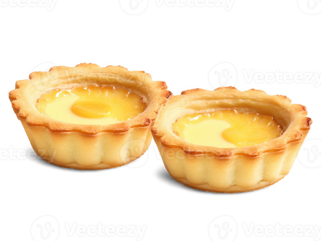Pastel de Nata, crisp flaky pastry tartlet with creamy egg custard filling, caramelized spots, dusted with cinnamon, Portuguese treat, warm png