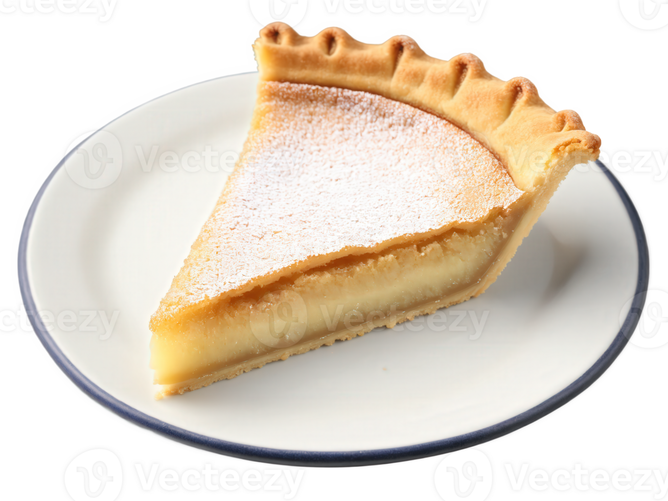 Chess Pie, custardy filling with crackly sugar top, buttery pastry, sliced, sprinkle of nutmeg, southern charm png