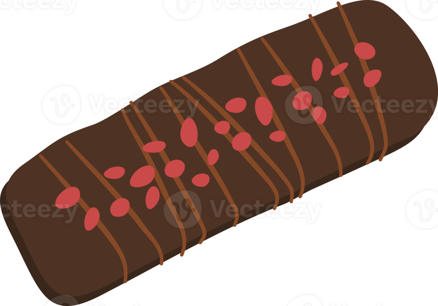 Hand Drawn Chocolate bar with topping png