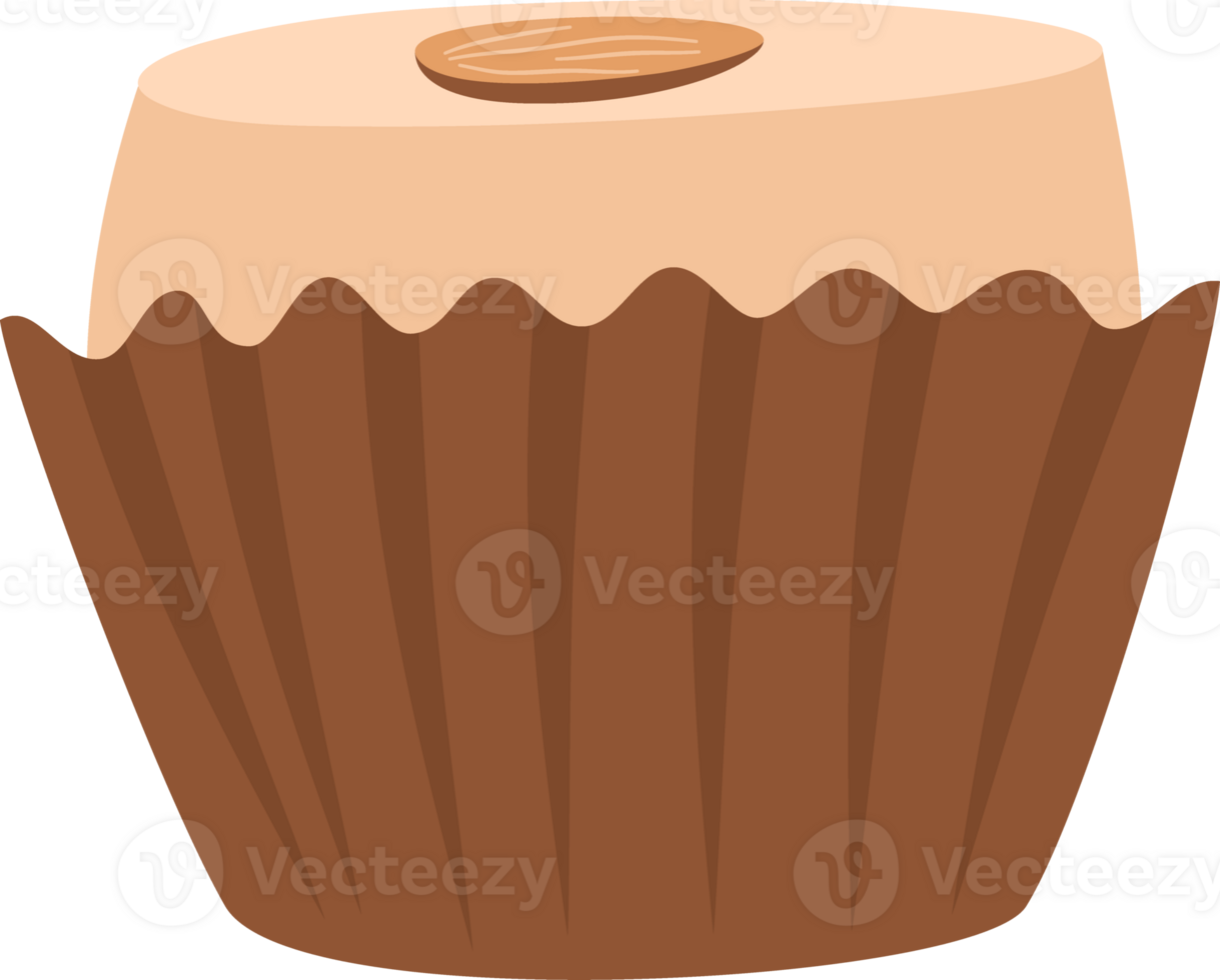 Hand drawn Chocolate truffle with almond topping png