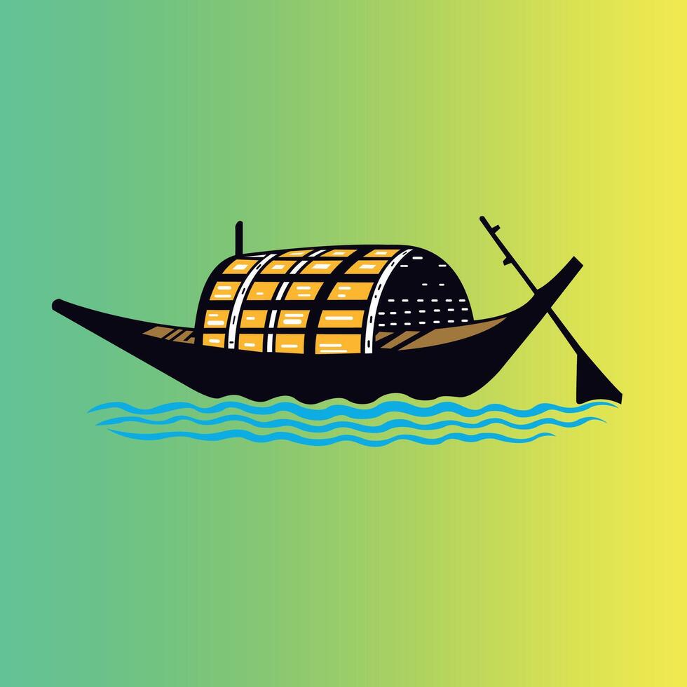 colorful Boat illustration with water vector