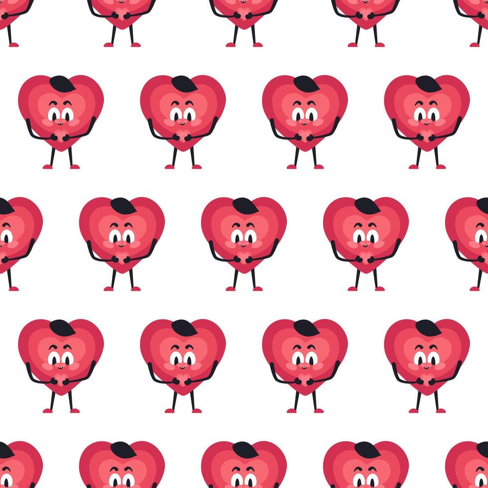 Cute Hearts Seamless Pattern Adorable and Playful Design vector