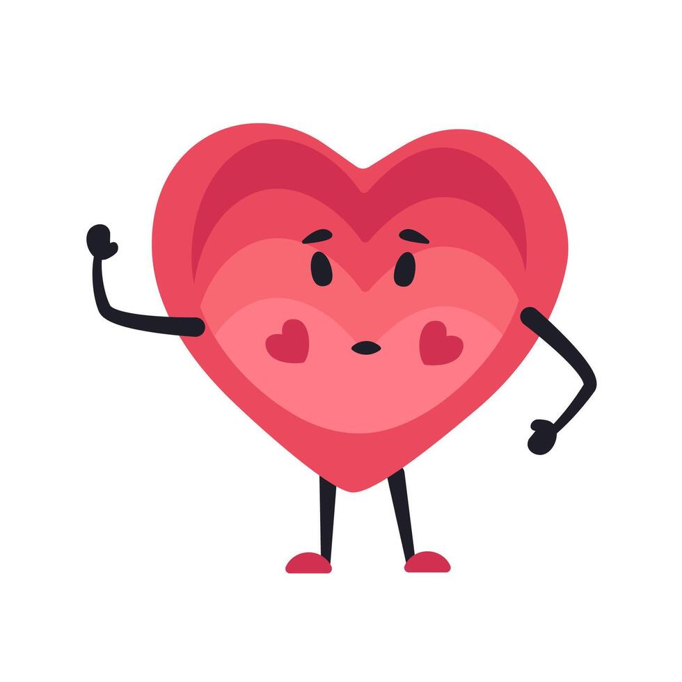 Lovely Heart Mascot with Expressive Features Romantic Illustration vector