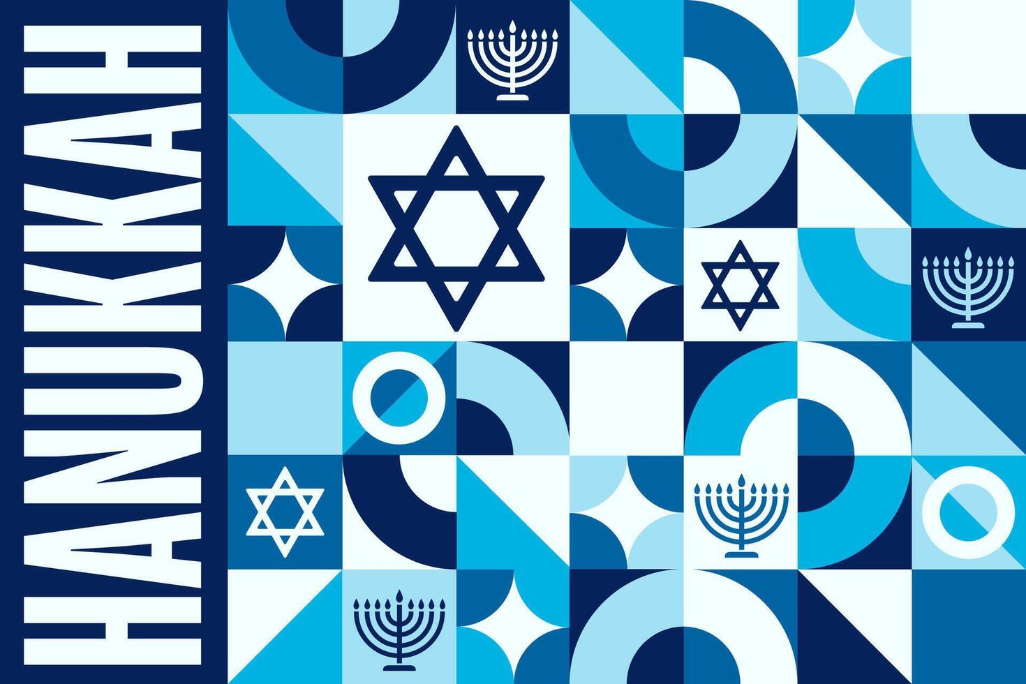 Happy Hanukkah. Holiday concept. Template for background, banner, card, poster with text vector