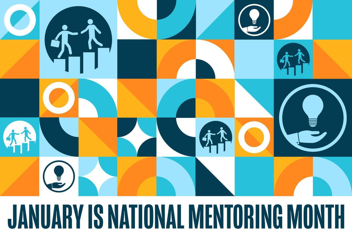 January is National Mentoring Month. Holiday concept. Template for background, banner, card, poster with text vector