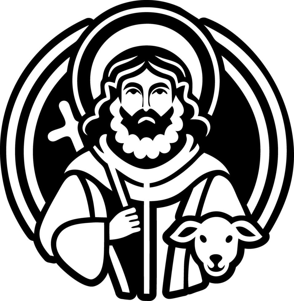 Good shepherd symbol icon in solid style vector