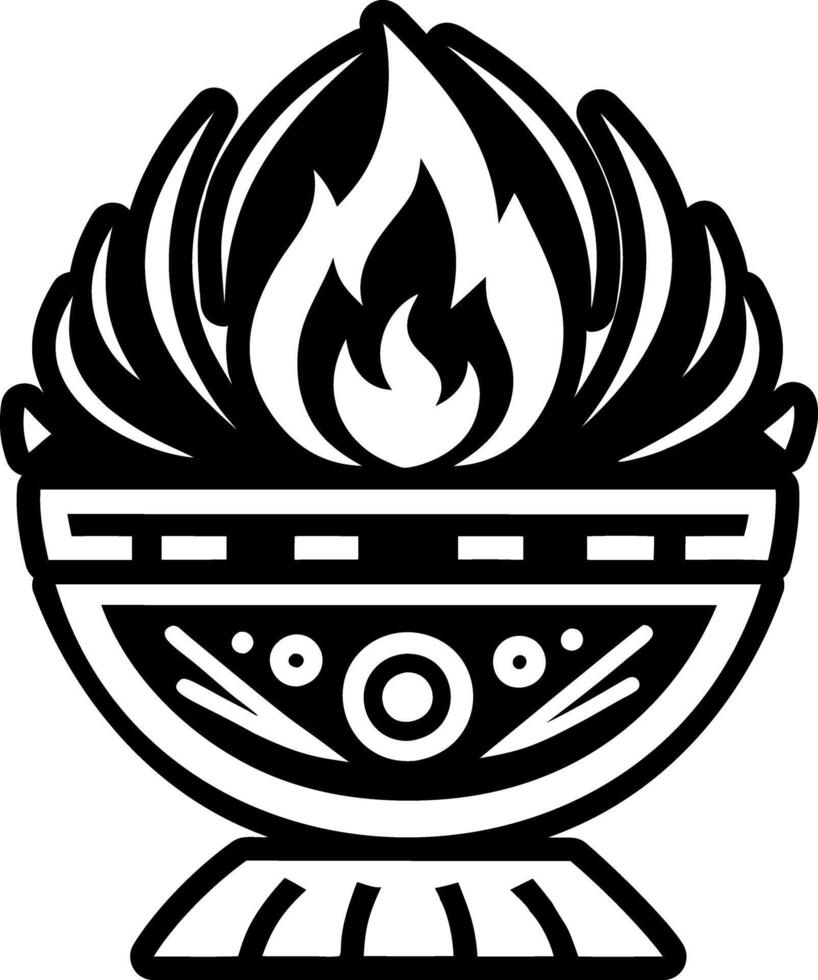 A solid style icon of sacred fire symbol vector