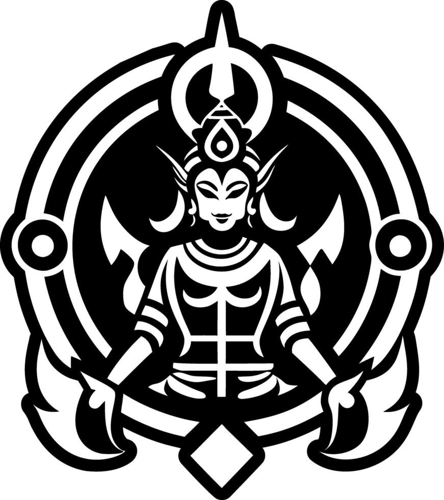 A filled style icon of guardian god symbol vector