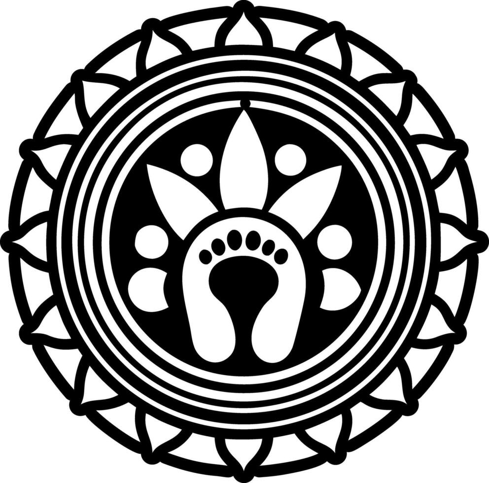 Buddha footprints symbol icon in solid style vector
