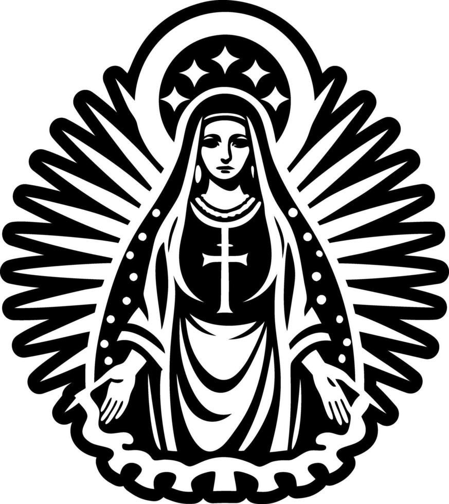 Virgin mary symbol icon in filled style vector