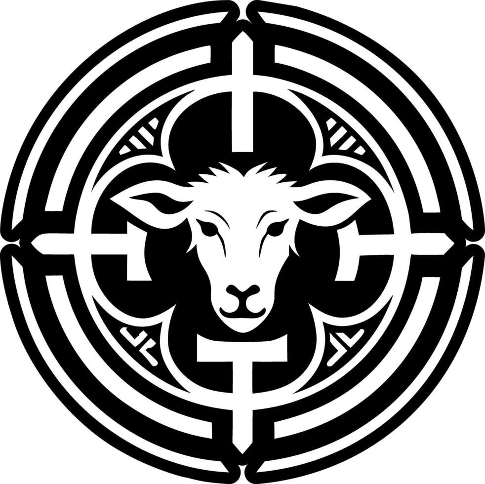 Holy lamb symbol icon in solid style vector