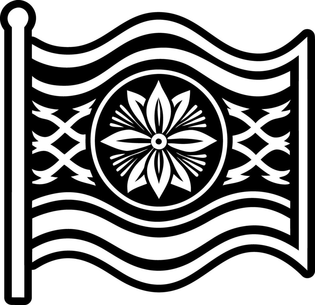Saffron flag symbol icon in solid style vector