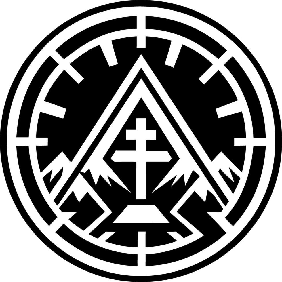 A glyph style icon of holy mountain symbol vector