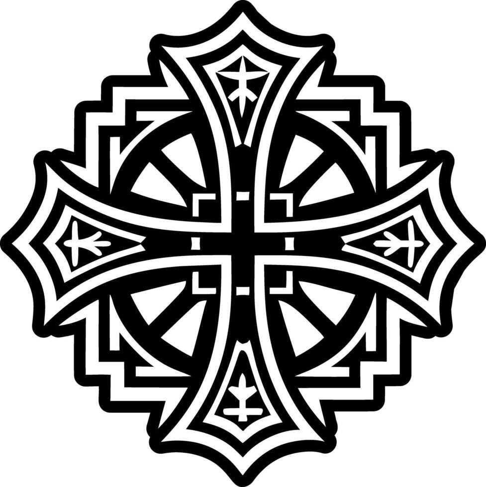 Religious cross symbol icon in solid style vector