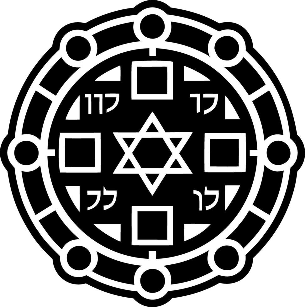 A filled style icon of hebrew calendar symbol vector
