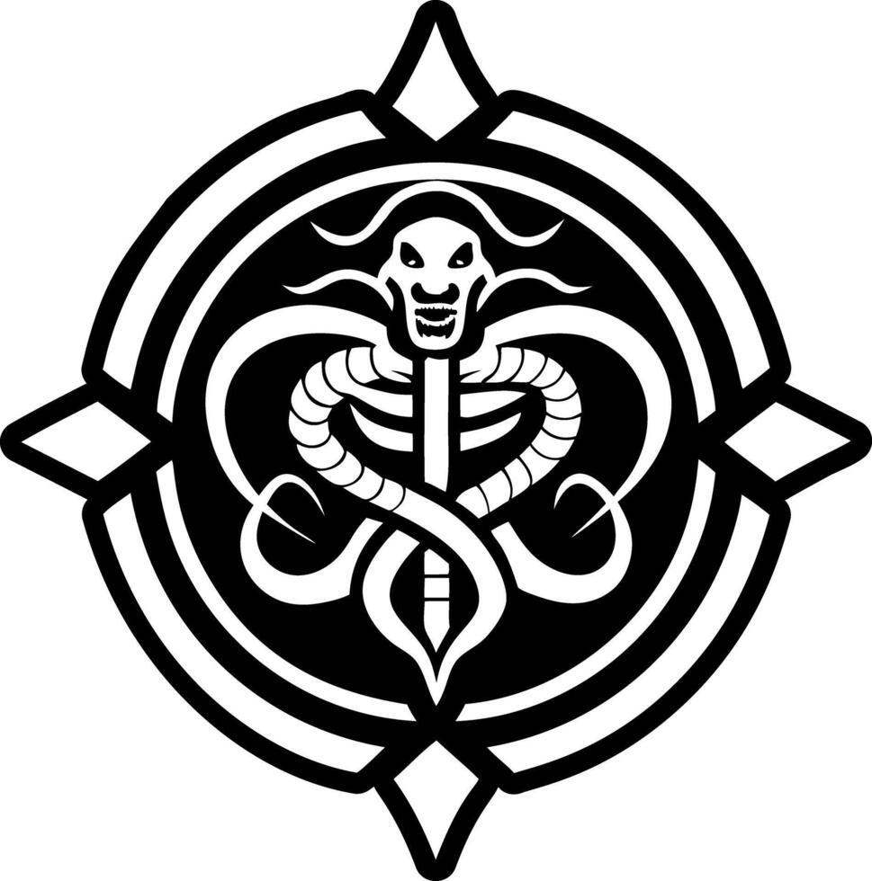 A solid style icon of snake god symbol vector