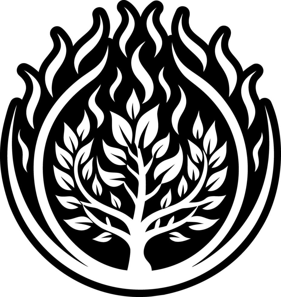 Burning bush icon in glyph style vector