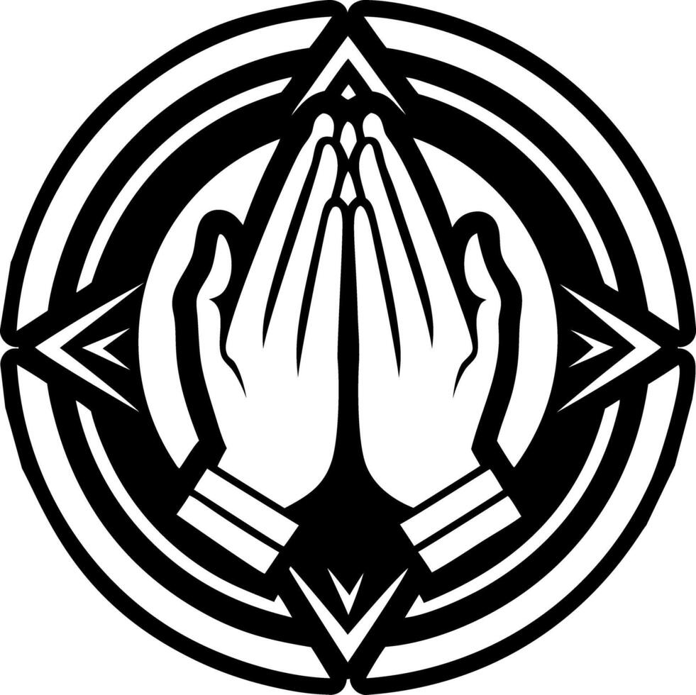 Prayer symbol icon in solid style vector
