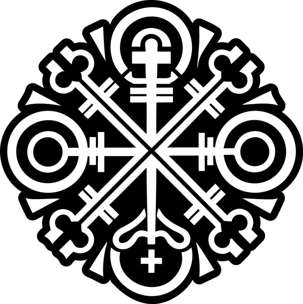 A solid style icon of cross sign symbol vector