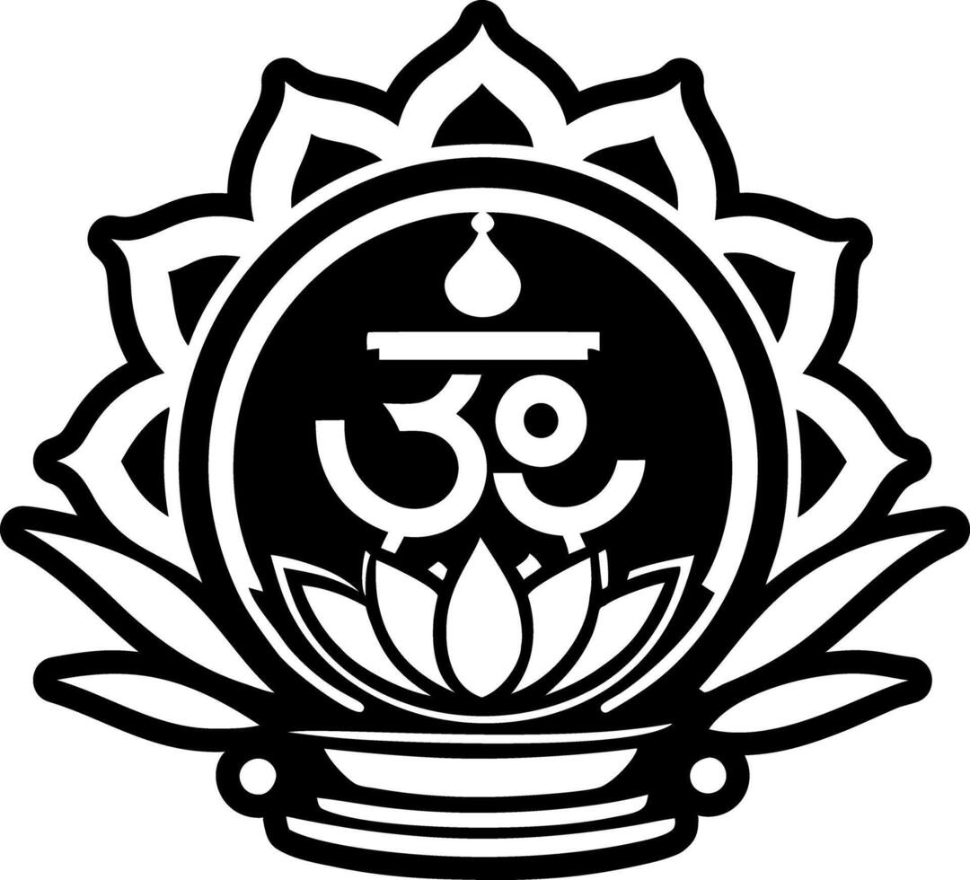 Hindu offering icon in glyph style vector
