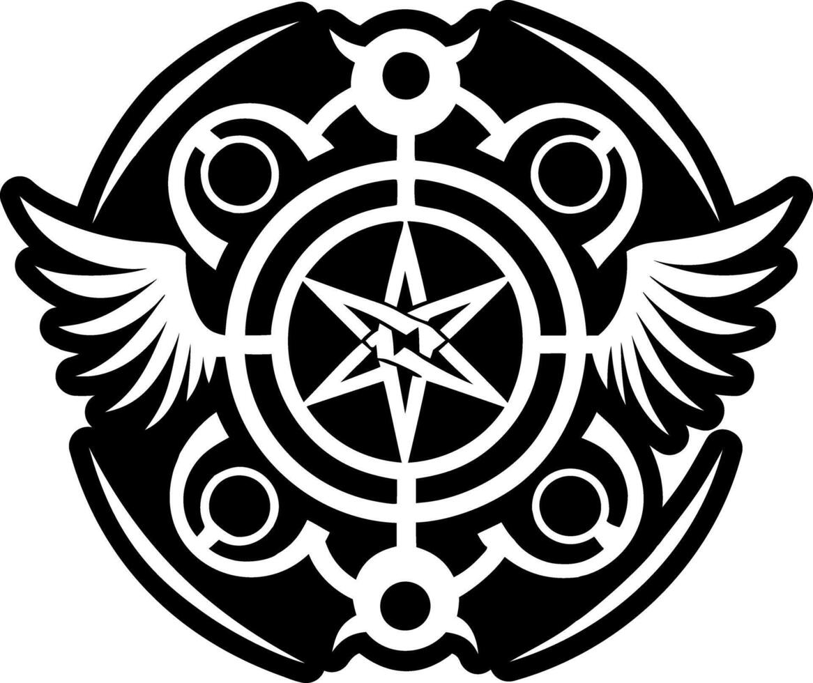 A glyph style icon of celestial beings symbol vector