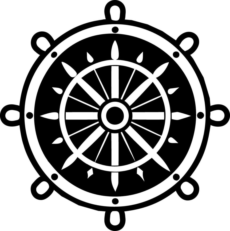 A solid style icon of buddha wheel symbol vector