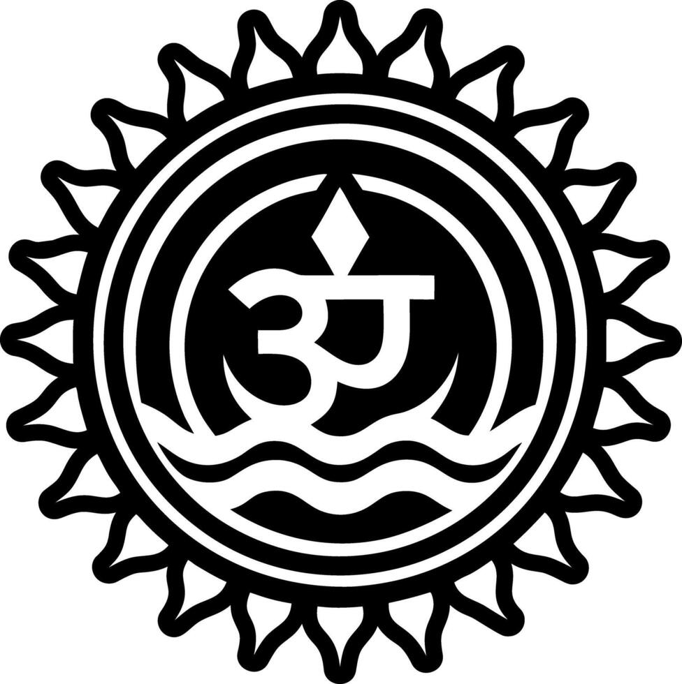 Ganges river symbol icon in solid style vector