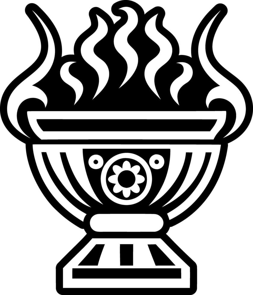 Incense burner icon in filled style vector
