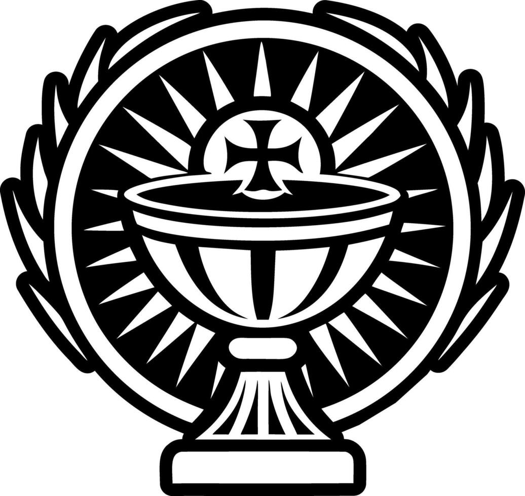 Holy chalice icon in glyph style vector