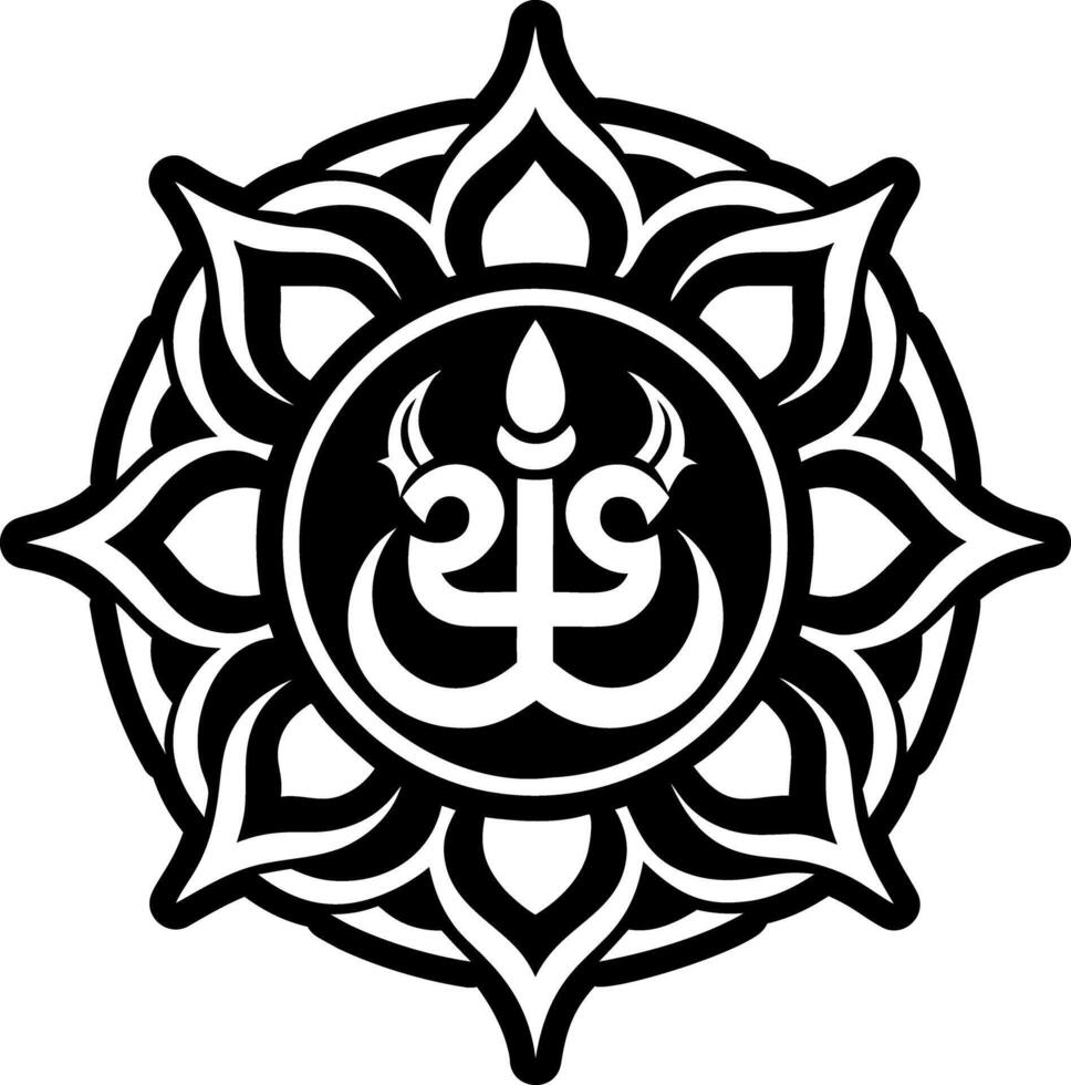 A glyph style icon of sacred rudra symbol vector