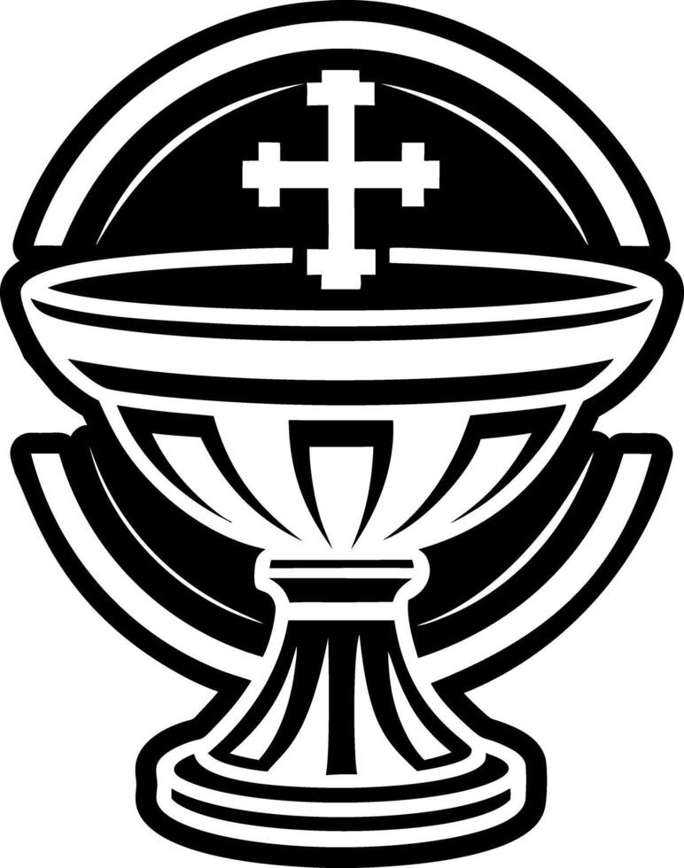 A glyph style icon of baptismal font symbol vector