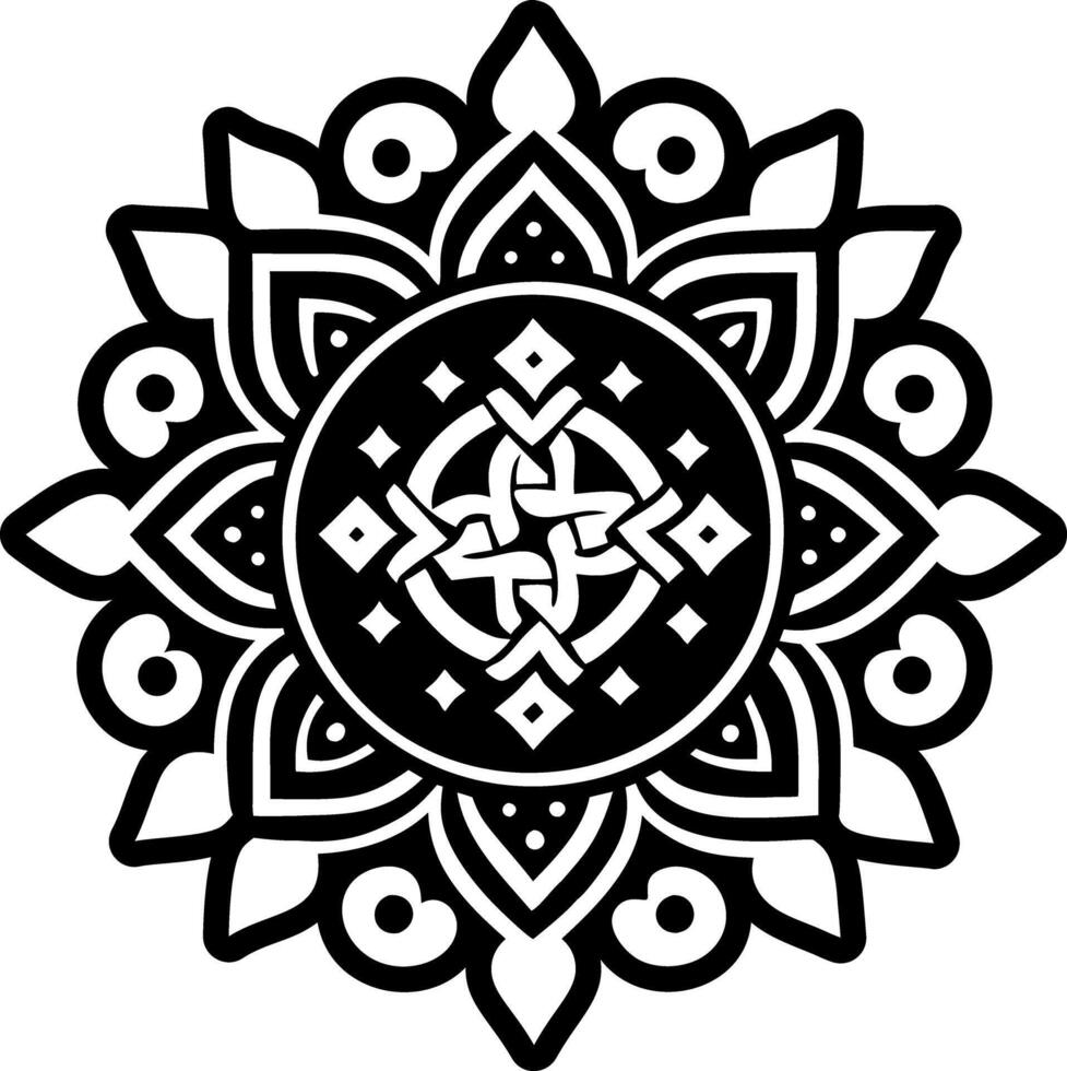 Rangoli art icon in glyph style vector
