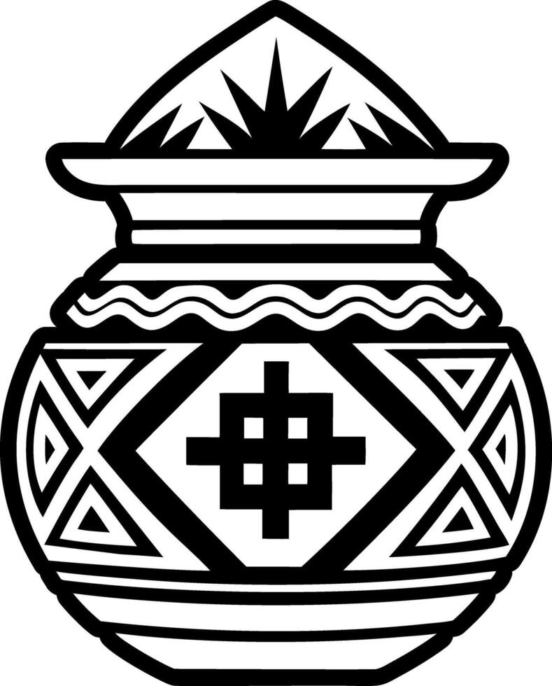 Kalash pot icon in glyph style vector