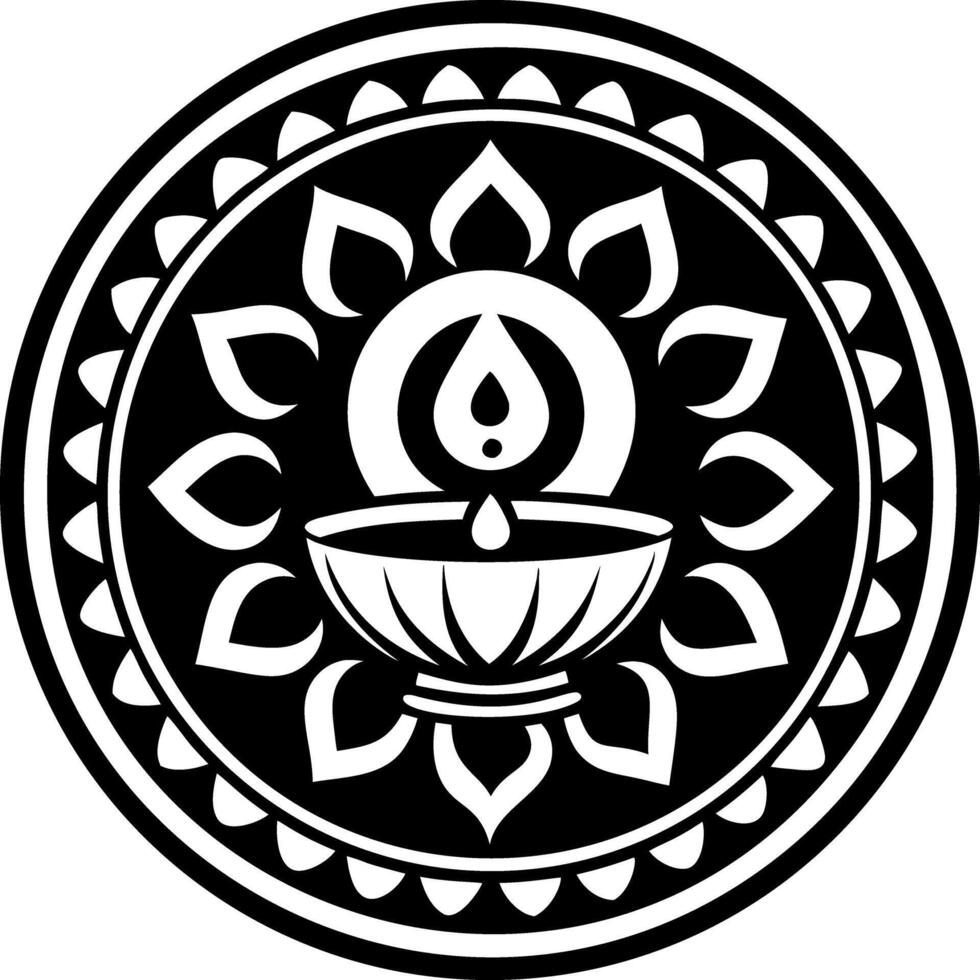 A glyph style icon of oil lamp symbol vector
