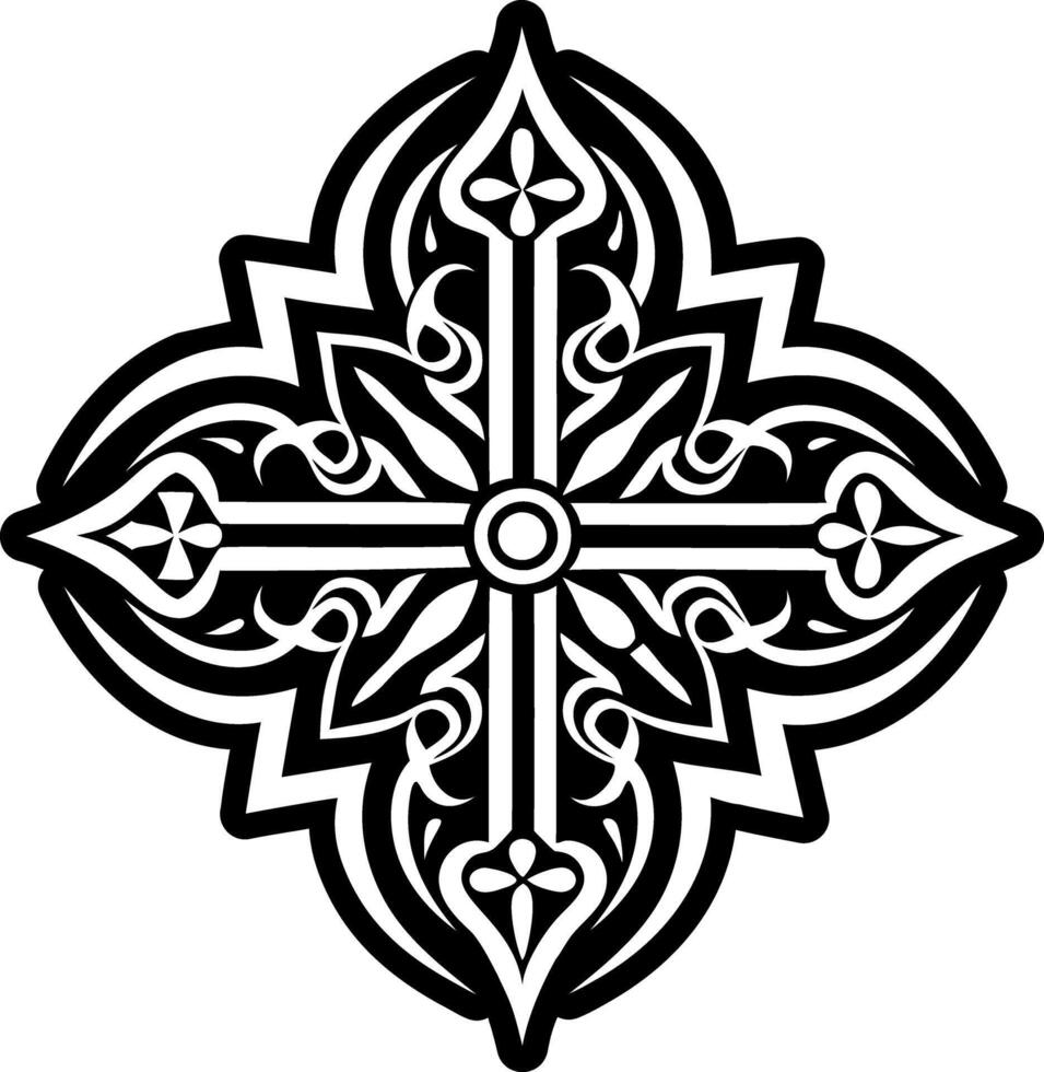 A solid style icon of crucifix cross symbol vector